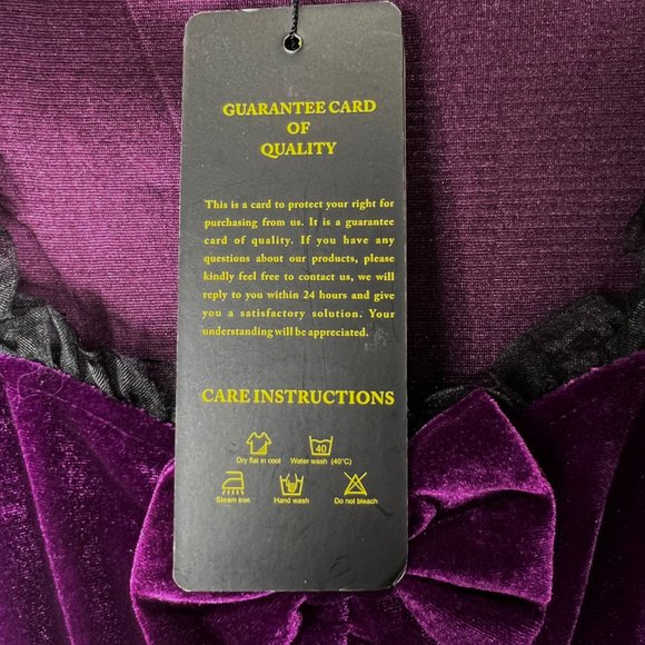 NWT iLover Dress sz Lg Purple Velvet Gothic Vintage Look Fit & Flare - Picture 9 of 10